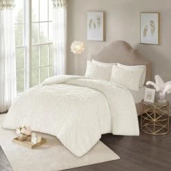 Outlet π€© Madison Park Cecily Tufted Cotton Chenille Medallion Duvet Cover Set Blush π