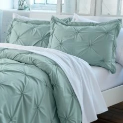 Promo 👍 Great Bay Home Pleated Pintuck Microfiber Duvet Set ⭐