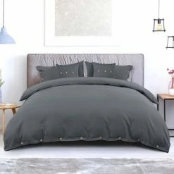 Deals ⭐ 5 Pcs 110gsm Brushed Microfiber Solid Bedding Sets Queen Dark Gray - PiccoCasa 🧨 -Bedding Sets & Collections Sales Shop unnamed file 9369