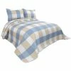 Best deal ✔️ 3 Pieces Plaid Polyester Lightweight Soft Coverlet Bedspread Set - PiccoCasa ⭐
