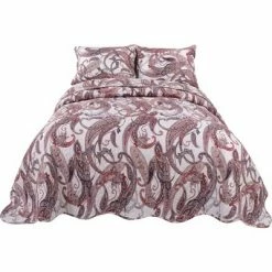 Cheapest 🎉 3 Pieces Floral Pattern Polyester Quilt Bedspread Sets Coverlet Bed Sets - PiccoCasa 🌟