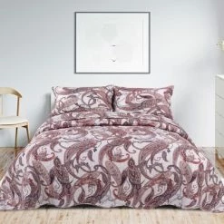 Cheapest 🎉 3 Pieces Floral Pattern Polyester Quilt Bedspread Sets Coverlet Bed Sets - PiccoCasa 🌟 -Bedding Sets & Collections Sales Shop unnamed file 945
