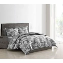 Deals ✔️ Erik Camo Comforter & Sheets Set Gray - Homekind ✨