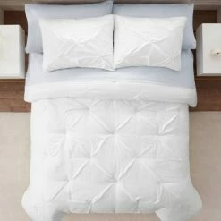 Deals 🔔 Simply Clean Pleated Duvet Set - Serta White 😀
