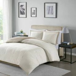 Coupon 👍 Madison Park Braydon Reversible Yarn Dyed Stripe Duvet Cover Mini Set Blue 👍