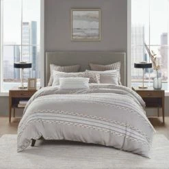 New 🔔 Ink+Ivy Lennon Organic Cotton Jacquard Duvet Cover Set Taupe ✨ -Bedding Sets & Collections Sales Shop unnamed file 9627