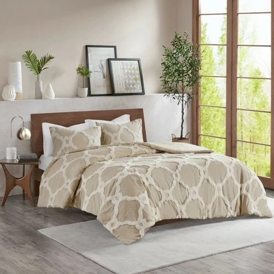 Outlet π₯ Madison Park 3pc Leena Cotton Geometric Duvet Cover Set Taupe π 1 Outlet π₯ Madison Park 3pc Leena Cotton Geometric Duvet Cover Set Taupe π