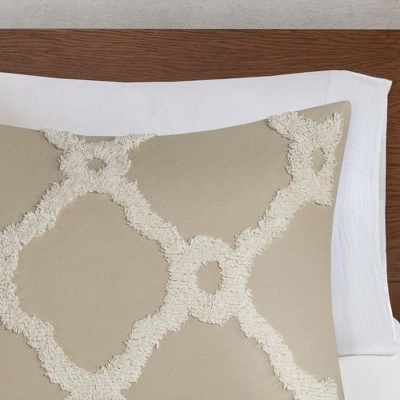 Outlet π₯ Madison Park 3pc Leena Cotton Geometric Duvet Cover Set Taupe π 4 Outlet π₯ Madison Park 3pc Leena Cotton Geometric Duvet Cover Set Taupe π - Image 4