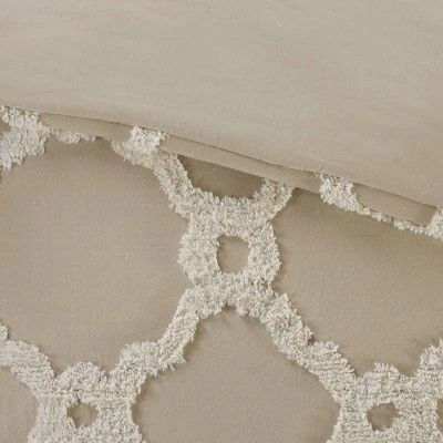 Outlet π₯ Madison Park 3pc Leena Cotton Geometric Duvet Cover Set Taupe π 6 Outlet π₯ Madison Park 3pc Leena Cotton Geometric Duvet Cover Set Taupe π - Image 6