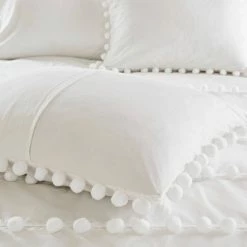 Best Sale ❤️ Madison Park Elly Pom Pom Cotton Duvet Cover Set Ivory ❤️ -Bedding Sets & Collections Sales Shop unnamed file 9741