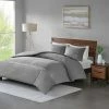 Flash Sale 👏 Madison Park 3pc Lucina Cotton Waffle Weave Duvet Cover Set Gray ⌛