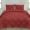 Top 10 😍 Sweet Home Collections Sweet Home Collection | 3 Piece Duvet Cover Pinch Pleat Pintuck Design with Zipper Closure and Shams, Queen, Burgundy 🧨
