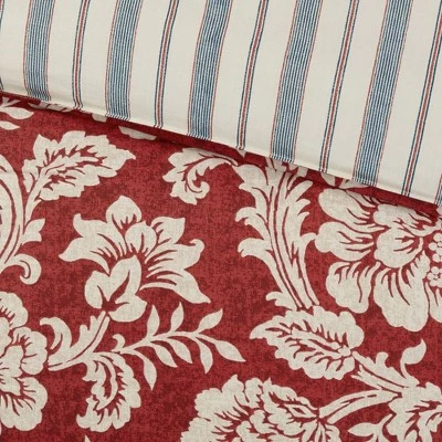 New π Madison Park 9pc Rose Cotton Twill Duvet Cover Set Red π 8 New π Madison Park 9pc Rose Cotton Twill Duvet Cover Set Red π - Image 8