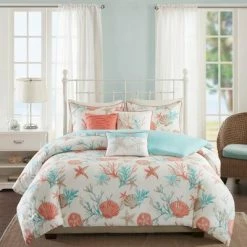 Best Sale 🛒 Madison Park Ocean View Duvet Cover Set Coral - 6pc 🔔