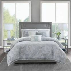 Best reviews of 👍 Madison Park Karlene Cotton Sateen Duvet Cover Set Gray 🛒