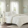 New 🔔 Madison Park Amber Tufted Cotton Chenille Duvet Cover Set White ✨